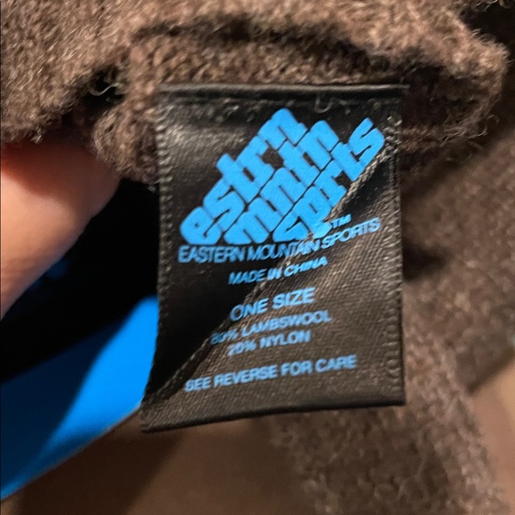 EMS Iris Convertible Lambswool Mittens/Gloves Chocolate Brown Aqua Trim NWT - Picture 6 of 6